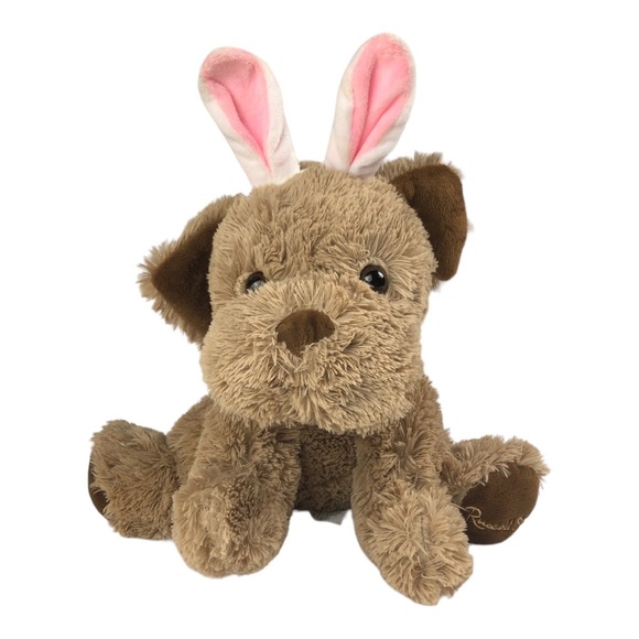 Russell Stover Toy Plush Coco 13” Bunny Ear Embroidered Paws Logo Stuffed Animal - Picture 1 of 6